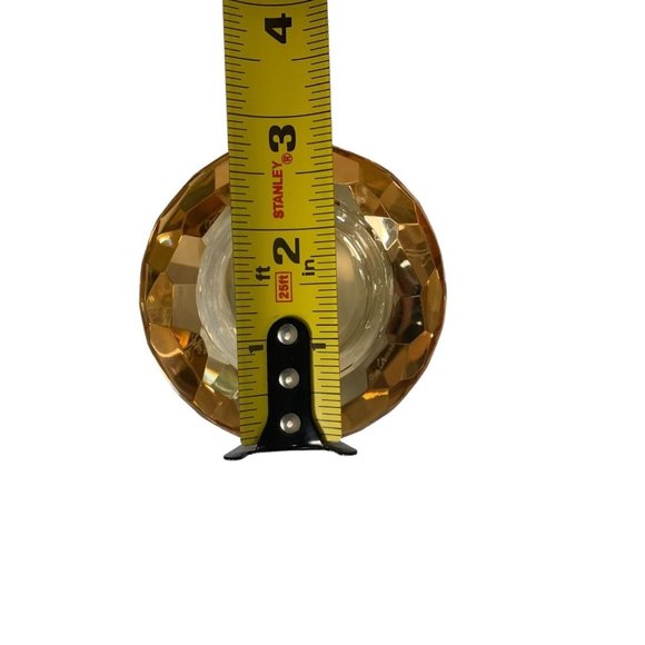 Oleg Cassini Honey Iridescent Crystal Votive Candle Holders Faceted Set of 2 Box - Picture 11 of 12